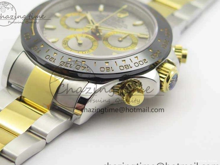 0402 WellDesigned Daytona SS YG Ceramic Bezel JH Best Edition Sliver Gray Dial On SS YG Bracelet A 3532